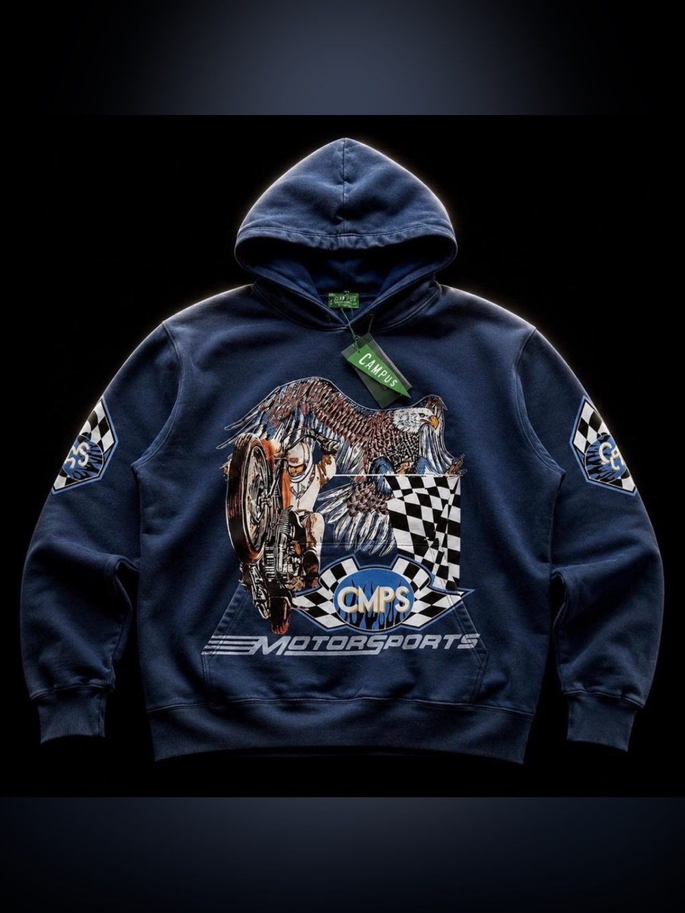 Campus Goods ‘Motorsports’ Graphic Heavyweight Hoodie - Size XL - NWT